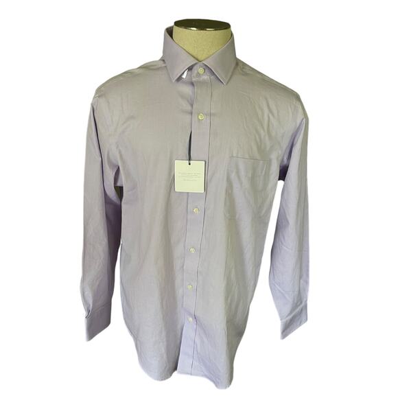 Buttoned Down Cotton Lavender Collared Shirt Size 34 16 - Picture 3 of 6